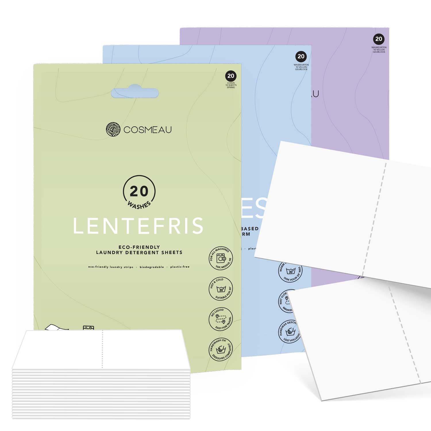 Cosmeau Waschmittelstreifen Probepackung Frühjahr Ozean Lavendel