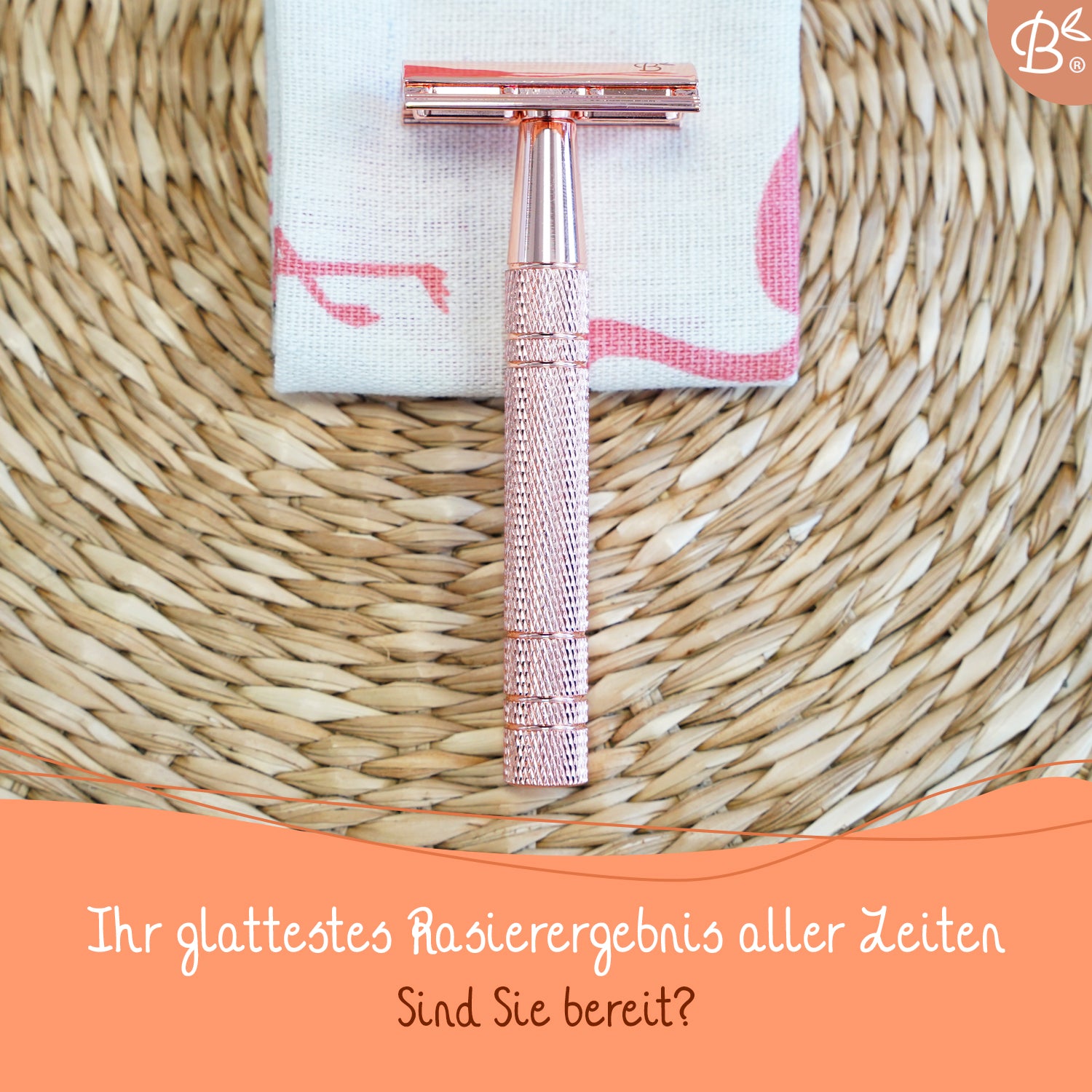 Rasierhobel Safety Razor Glossy Rose Gold Aluminium 20 Klingen