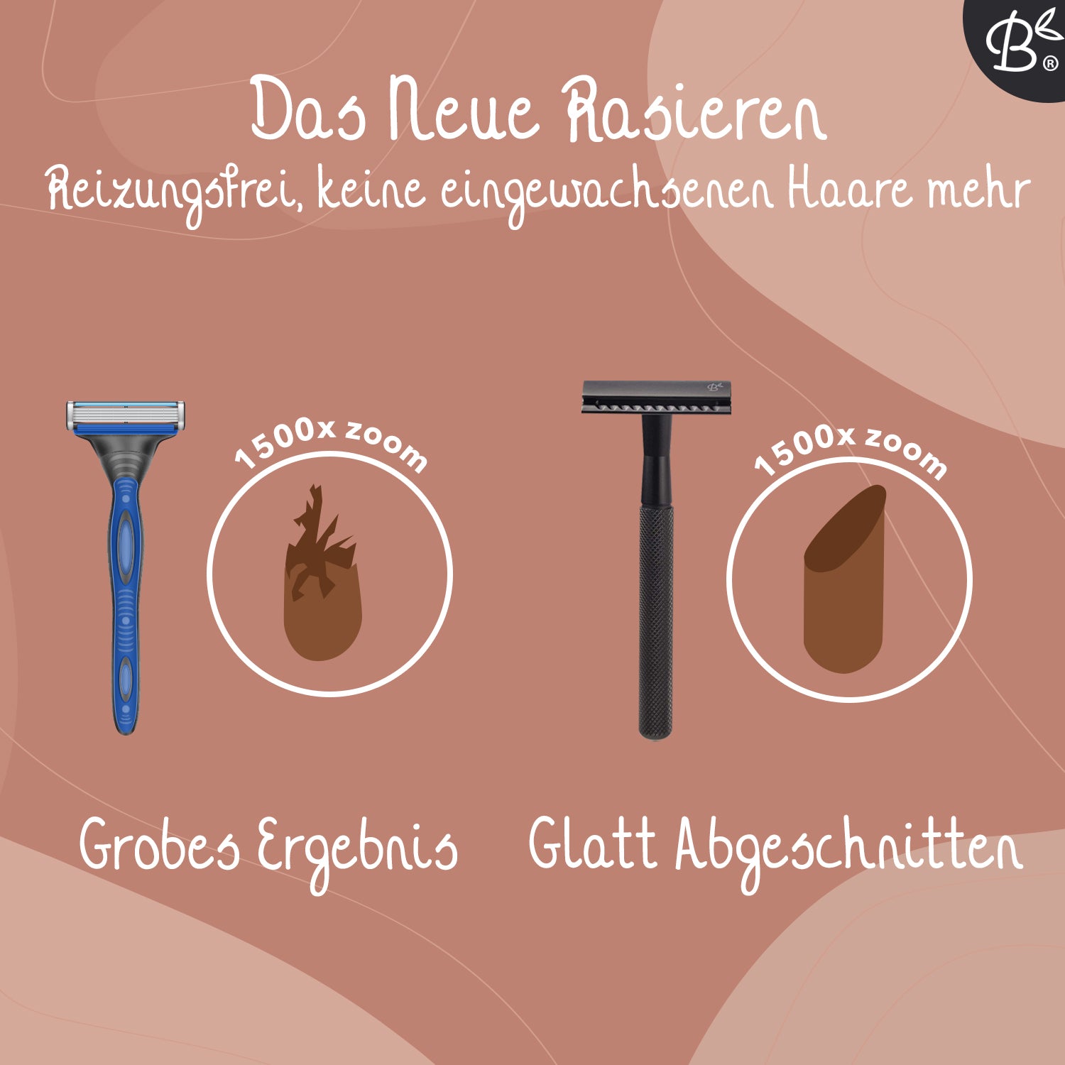 Rasierhobel Safety Razor Mattschwarz - 20x Platinklingen