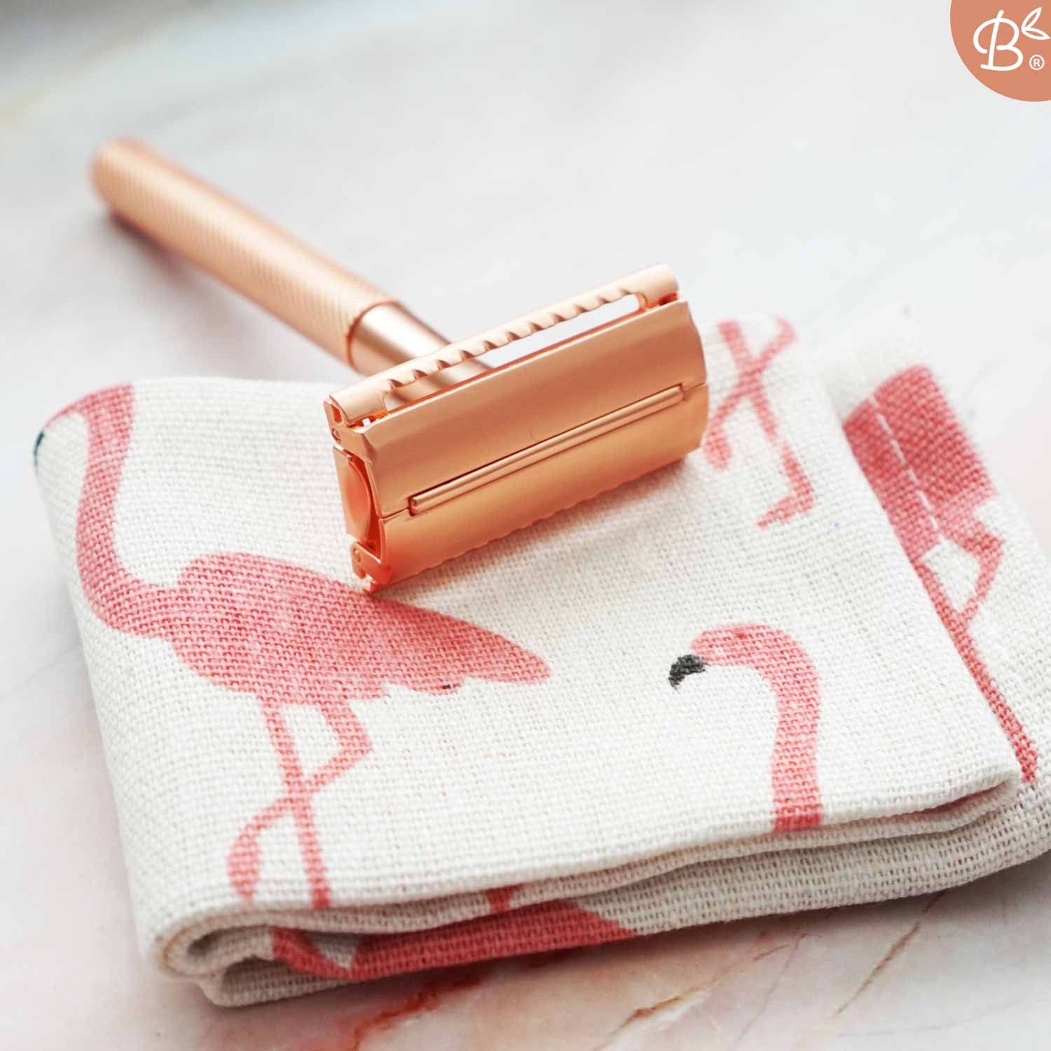 Safety Razor Butterfly Rosé Gold + 20x Platinum Blades