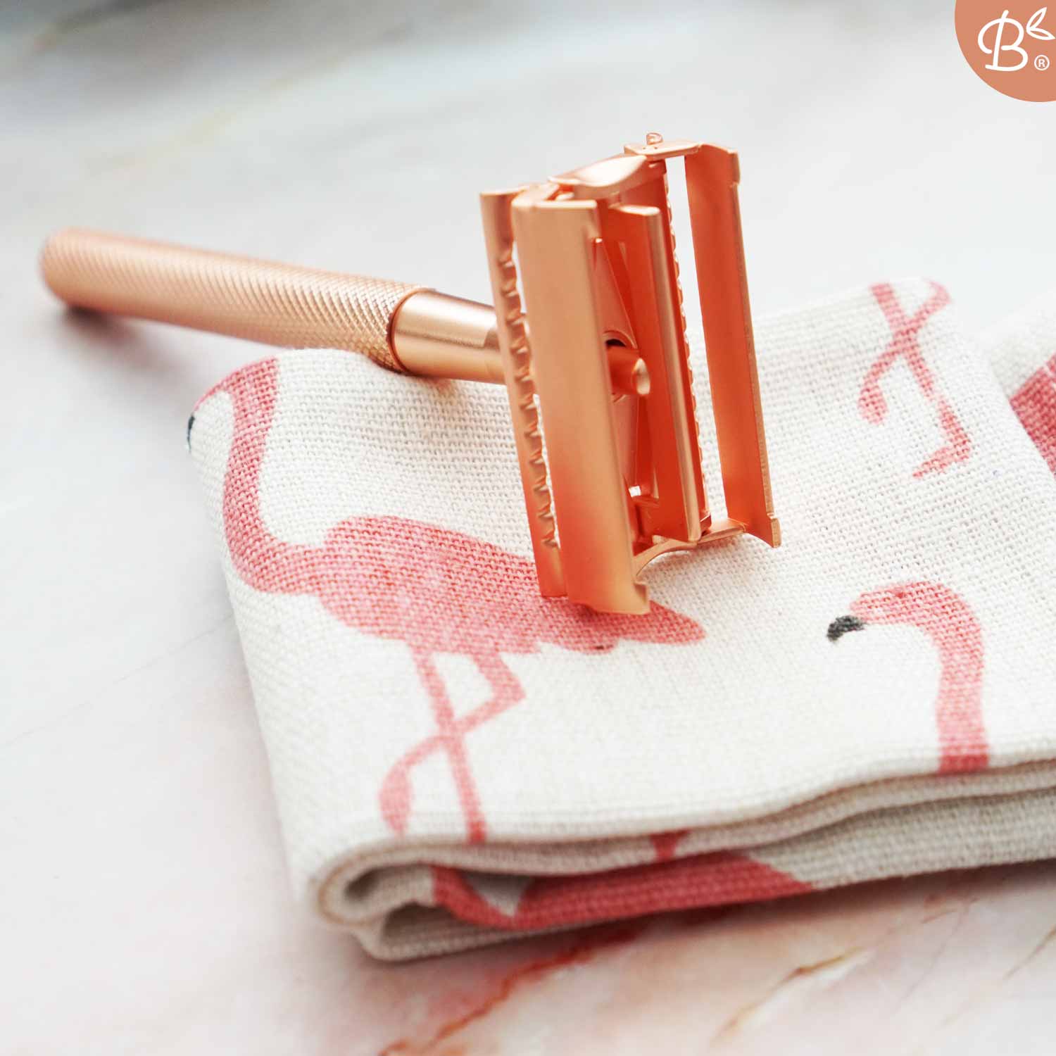 Safety Razor Butterfly Rosé Gold + 20x Platinum Blades