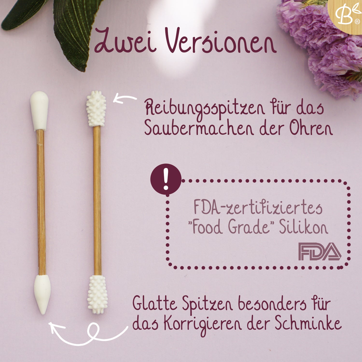 Wiederverwendbare Bambus-Wattestäbchen 100% Bio