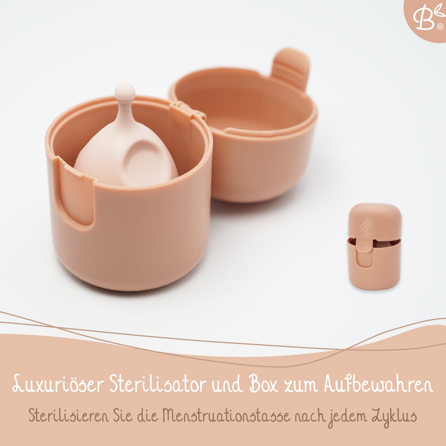 Bamboozy Menstruationstasse Set mit Sterilisator