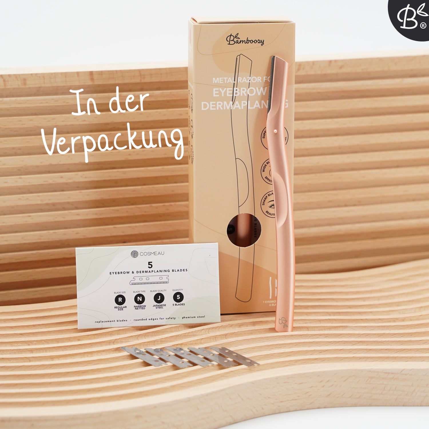 Bamboozy Metall Dermaplaning Augenbrauen Gesichts-Rasierer