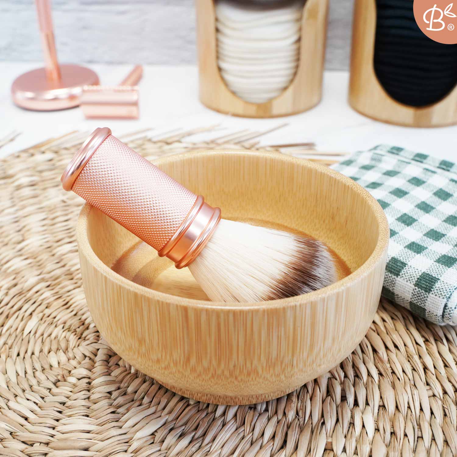 Bamboozy Safety Razor Shaving Brush Rose Gold · Vegan