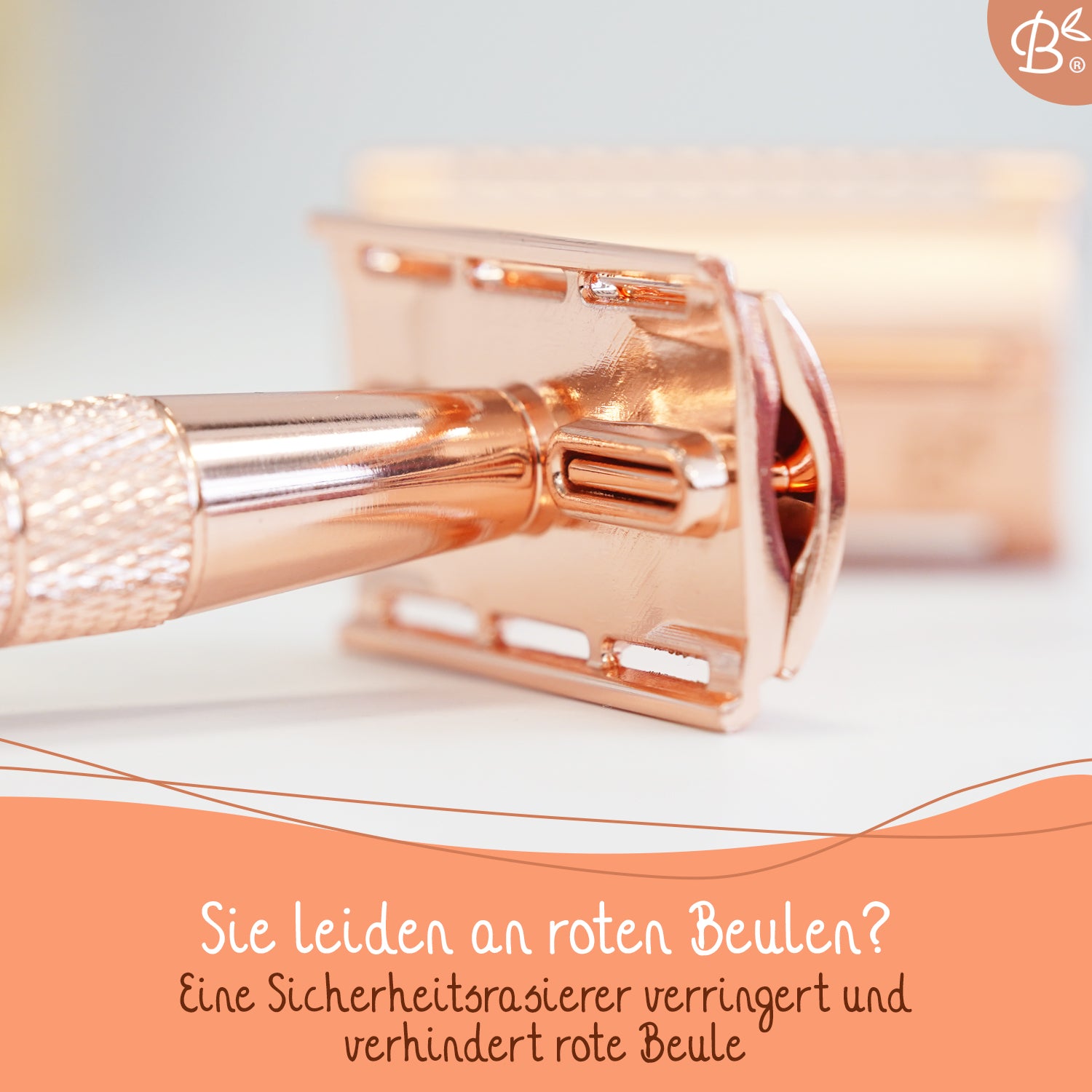 Rasierhobel Safety Razor Glossy Rose Gold Aluminium 20 Klingen