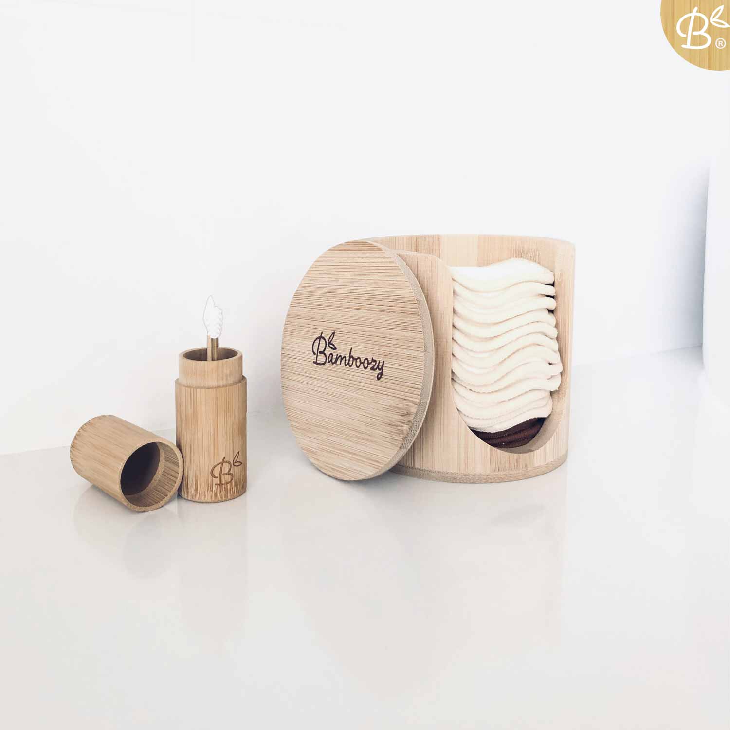 Bamboo Cotton Pads Holder