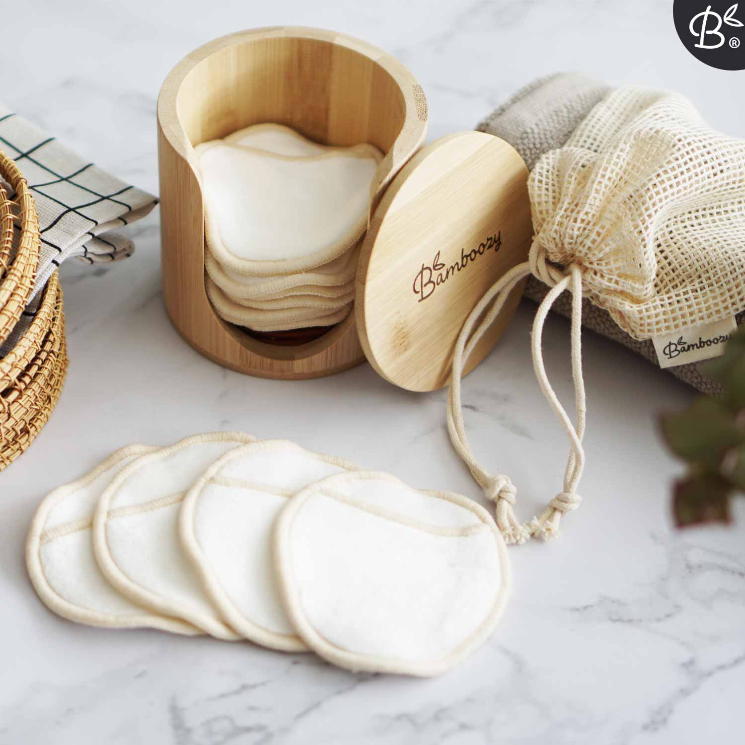 Bamboo Cotton Pads Holder